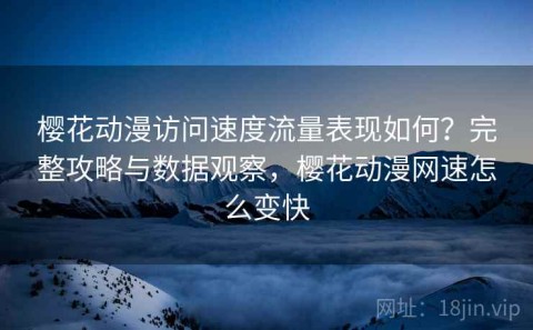 樱花动漫访问速度流量表现如何？完整攻略与数据观察，樱花动漫网速怎么变快