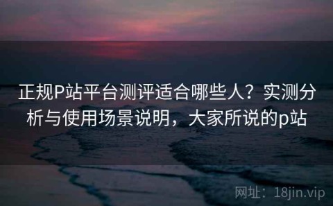 正规P站平台测评适合哪些人？实测分析与使用场景说明，大家所说的p站