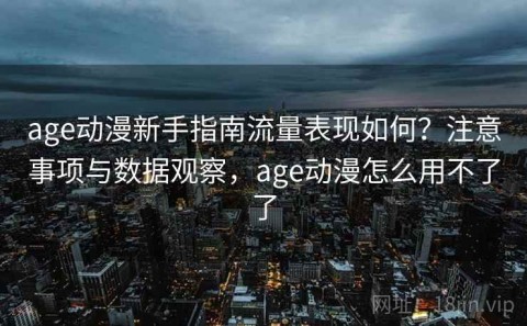 age动漫新手指南流量表现如何？注意事项与数据观察，age动漫怎么用不了了