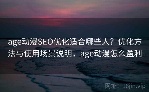 age动漫SEO优化适合哪些人？优化方法与使用场景说明，age动漫怎么盈利