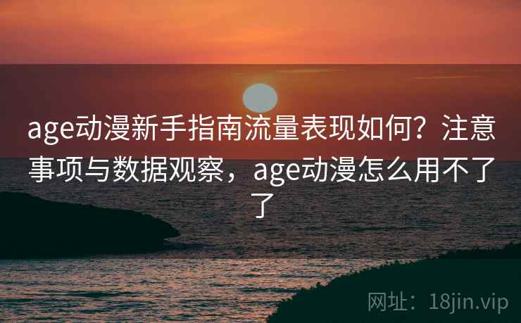 age动漫新手指南流量表现如何?注意事项与数据观察,age动漫怎么用不了了 age动漫新手指南流量表现如何?注意事项与数据观察,age动漫怎么用不了了