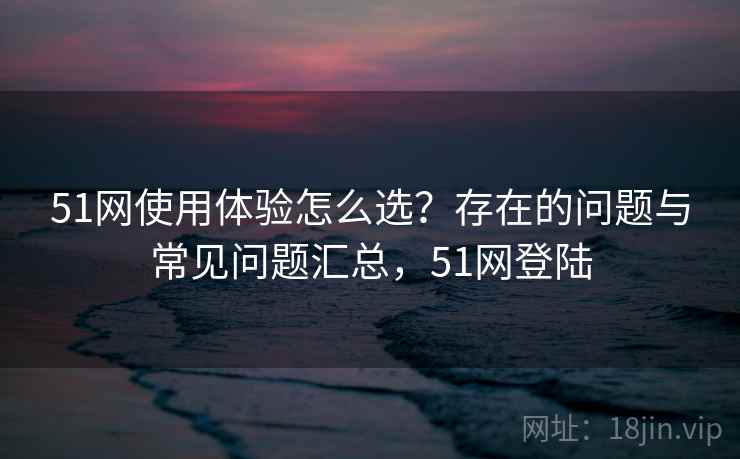 51网使用体验怎么选?存在的问题与常见问题汇总,51网登陆 51网使用体验怎么选?存在的问题与常见问题汇总,51网登陆