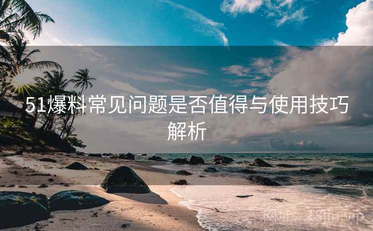 51爆料常见问题是否值得与使用技巧解析 51爆料常见问题是否值得与使用技巧解析