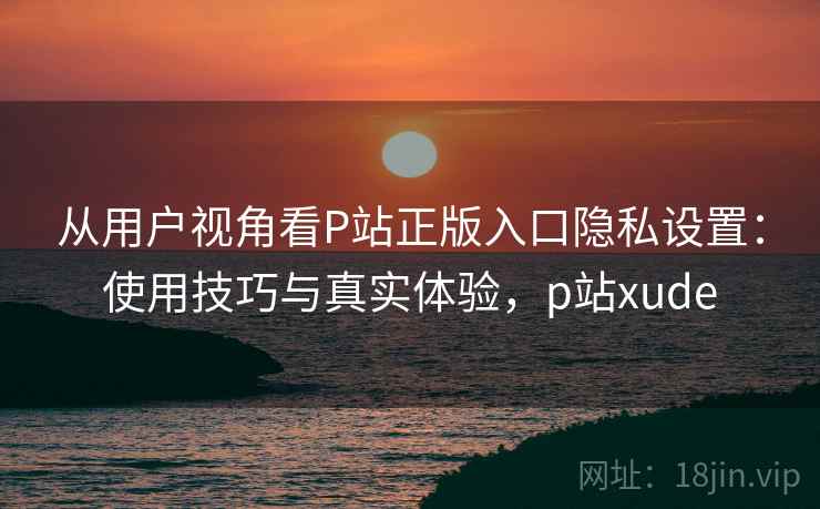 从用户视角看P站正版入口隐私设置:使用技巧与真实体验,p站xude 从用户视角看P站正版入口隐私设置:使用技巧与真实体验,p站xude